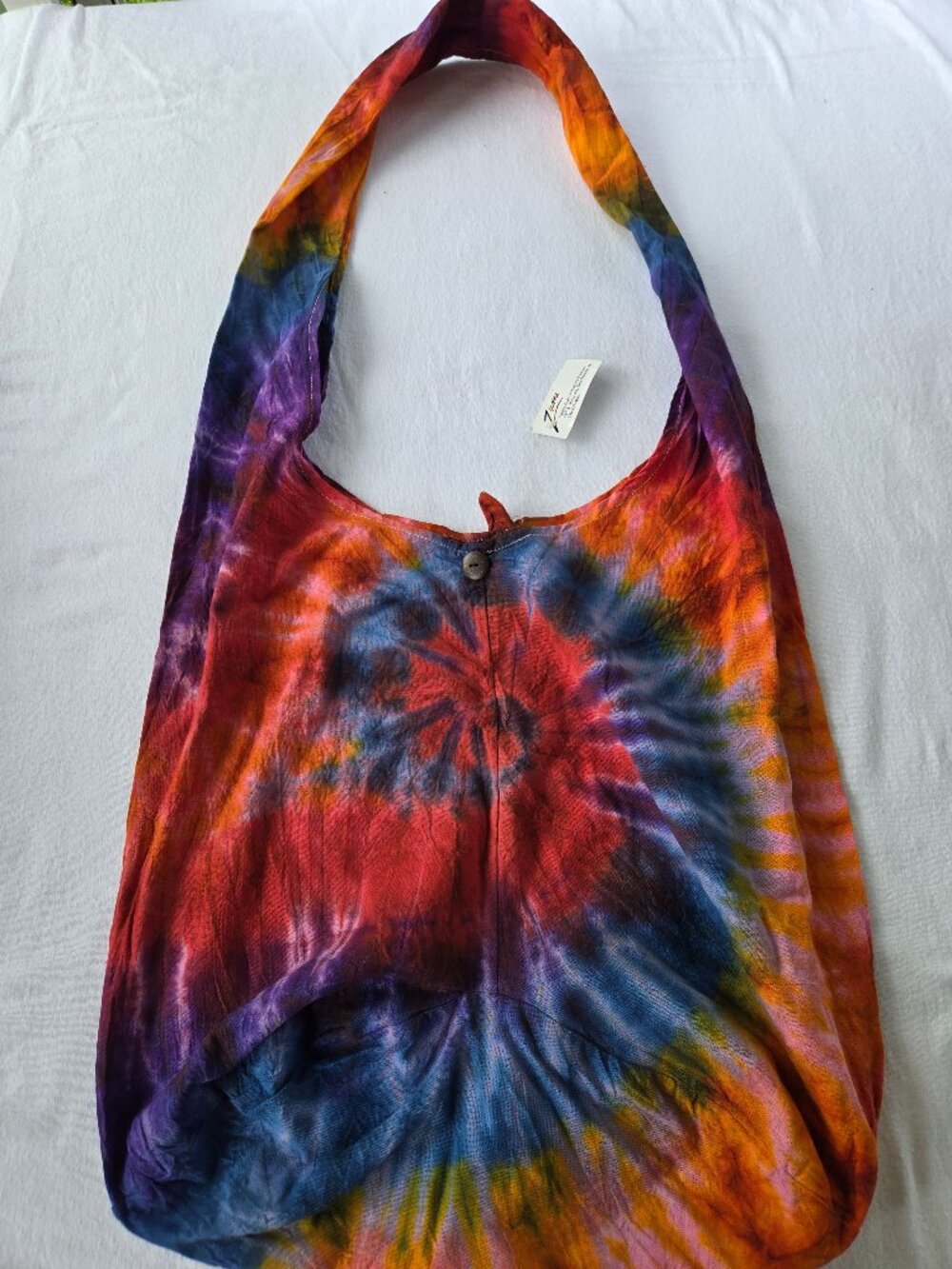 Colorful Tie Dye Boho Sling Bag 100% Cotton NWT